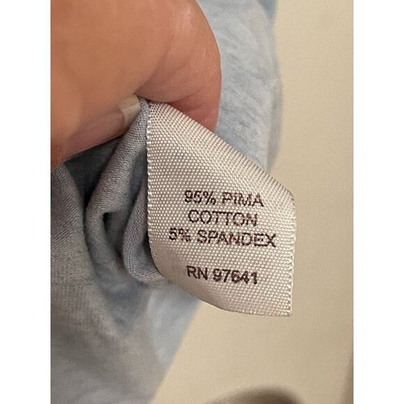 Pure Jill Rolled Short Sleeve Tee Women's XL  Pima Cotton Spandex Light‎ Blue - Picture 2 of 10